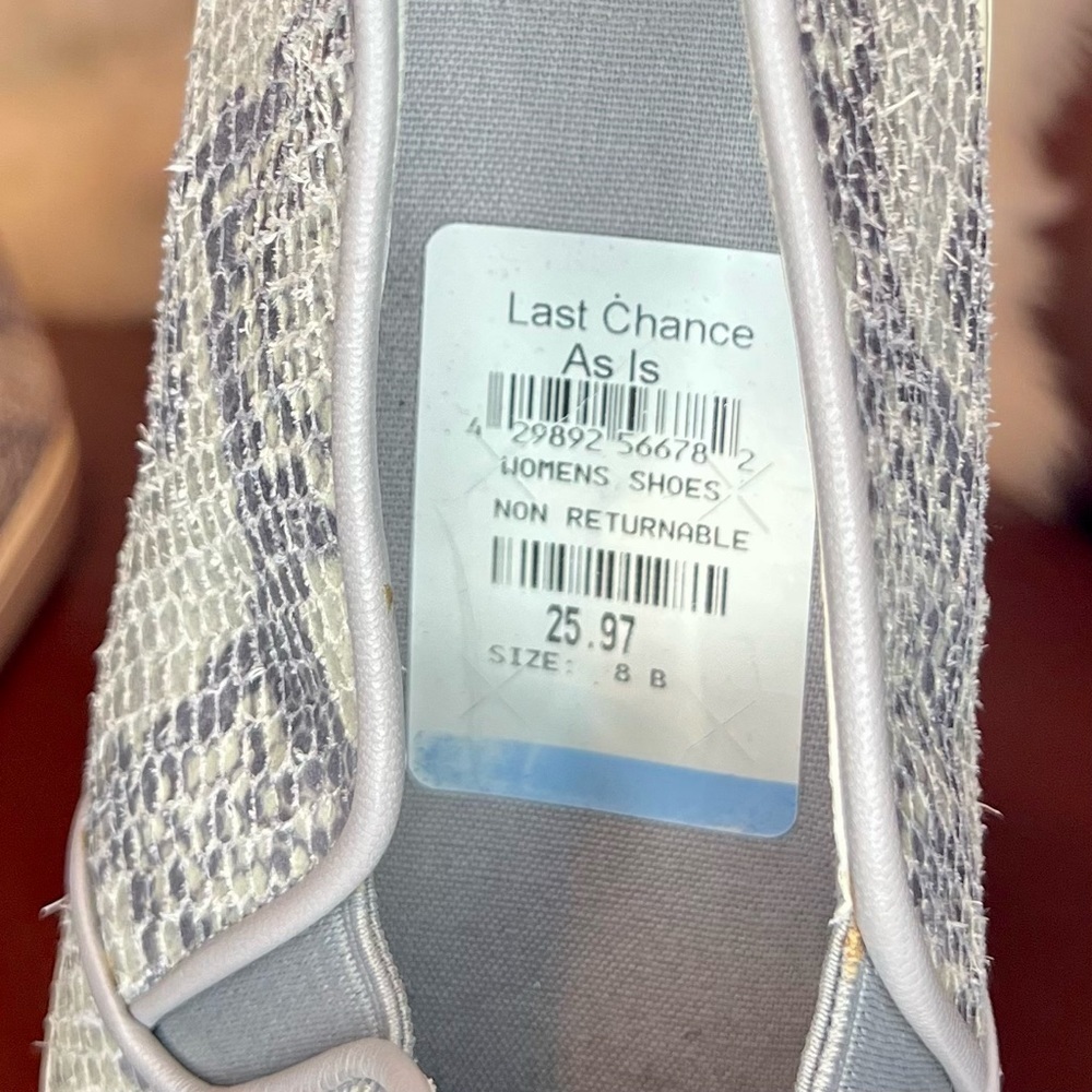Cole Haan Silver and Gray Snakeskin Slip Ons - Picture 3 of 7